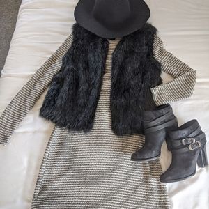 Black and White Striped Banana Republic Dress